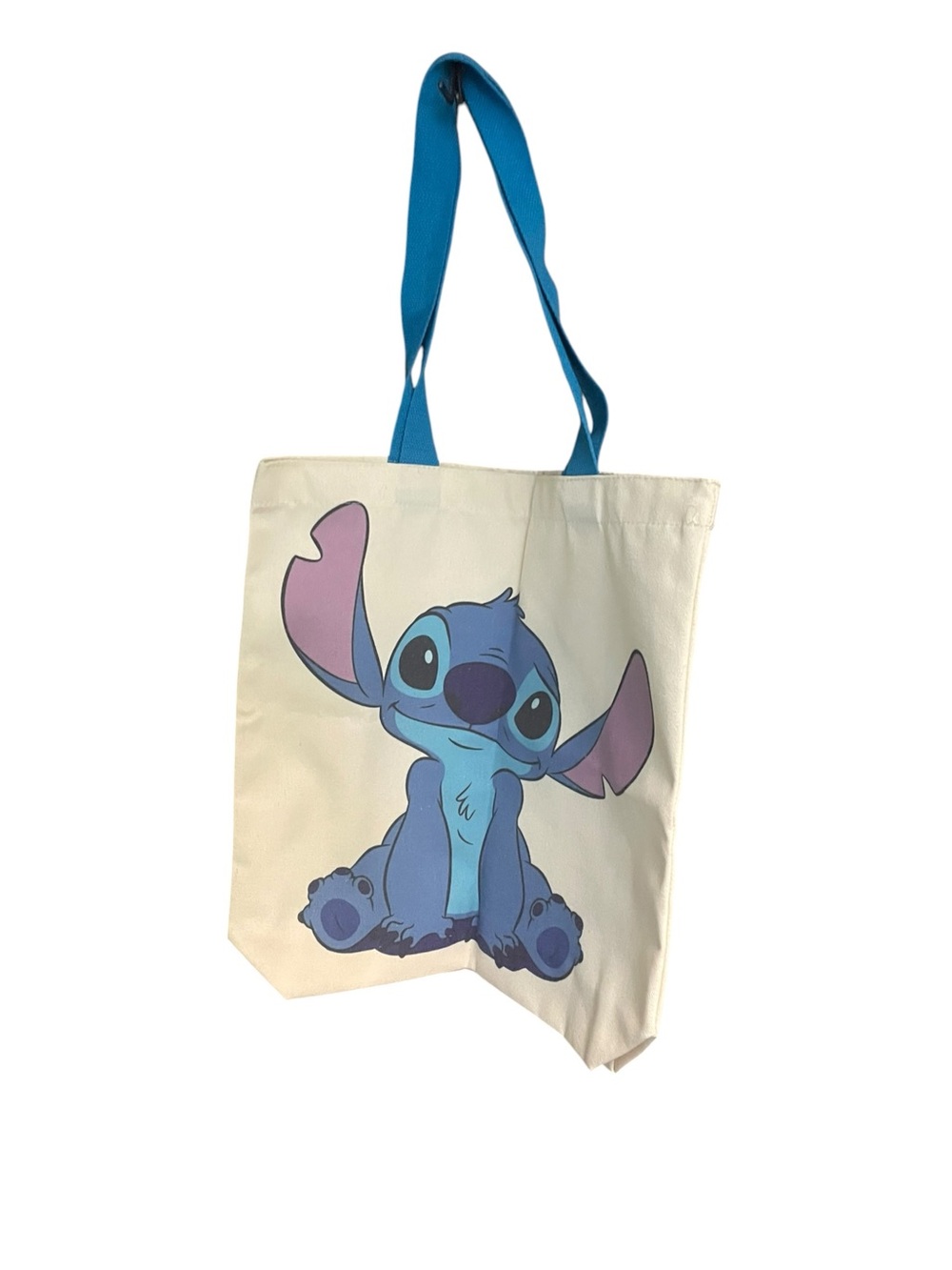 Blue Character Canvas Tote Bag for Kids - Cute Stitch Print